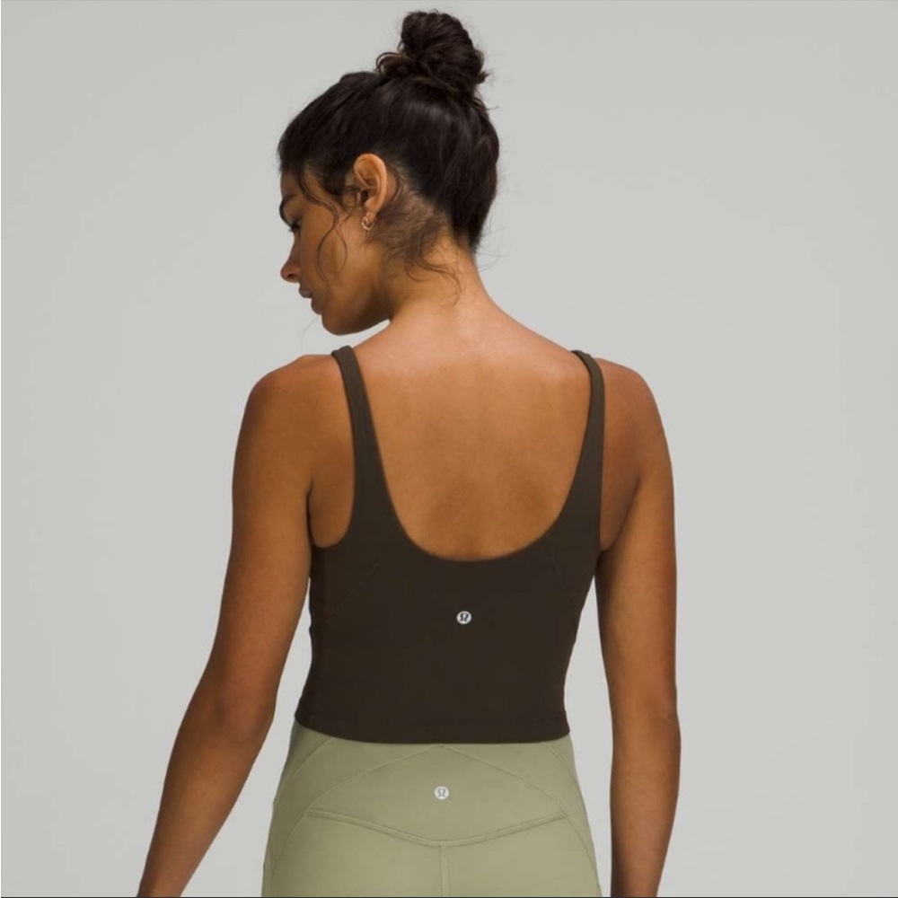 Lululemon Align Tank Top Crop Top Dark Olive size 6